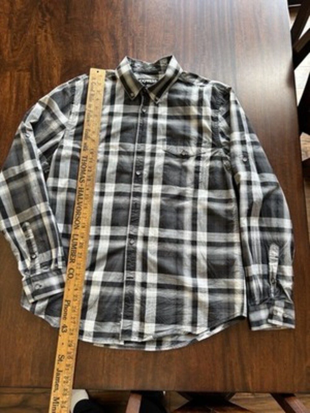 Express Men's Black And White Plaid Modern Fit Dressy Casual Shirt 16-16.